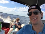 <h5>Boating on Big Sandy Lake</h5><p>Mark enjoyed time boating with family.</p>