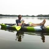 <h5>Kayaking</h5><p>Nathan taking some time to relax!</p>