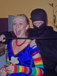 Ninja sneaks up on Rainbow Brite